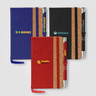 Miller Cork Notebook & Tres-Chic Pen Gift Set - Full-Color Inkjet